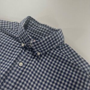 Vineyard Vines Medium Blue Gray Gingham Whale Button Down Shirt